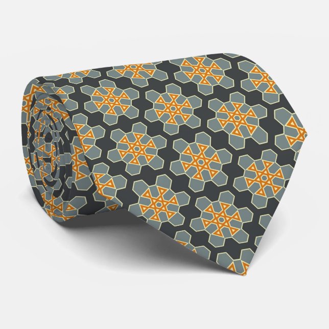 Geometric 260413o neck tie (Rolled)