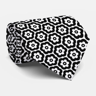 Geometric 280514 (03) - Black on White Neck Tie