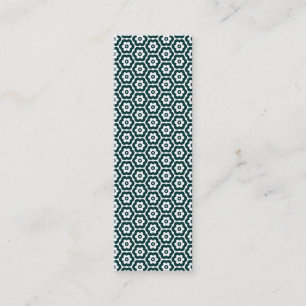 Geometric 280514 (03) - Dark Moss Green on White Mini Business Card