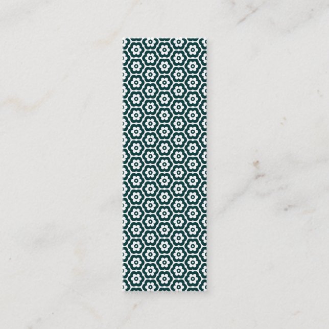 Geometric 280514 (03) - Dark Moss Green on White Mini Business Card (Front)