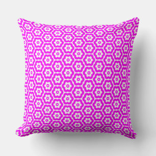 Geometric 280514 (03) - Magenta on White Throw Pillow