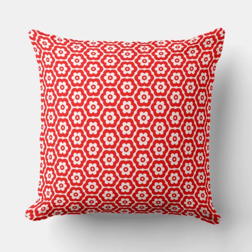 Geometric 280514 03 _ Red on Black Throw Pillow