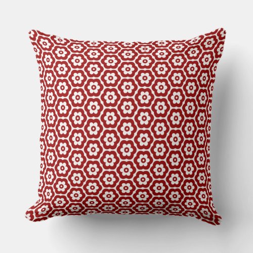 Geometric 280514 03 _ Ruby on White Throw Pillow