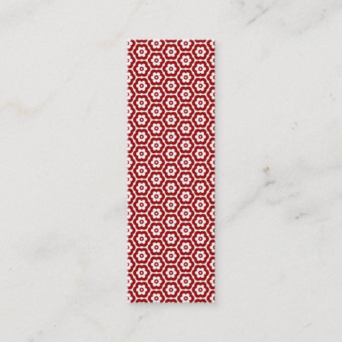 Geometric 280514 03 _ Ruby Red on White Mini Business Card