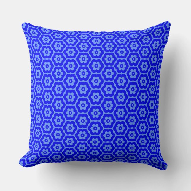 Geometric 280514 (03) - Shades of Blue Throw Pillow (Front)