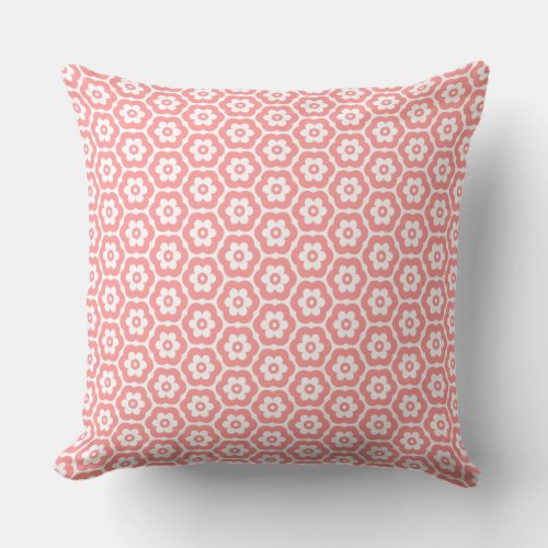 Geometric 280514 03 _ Soft Pink on White Throw Pillow