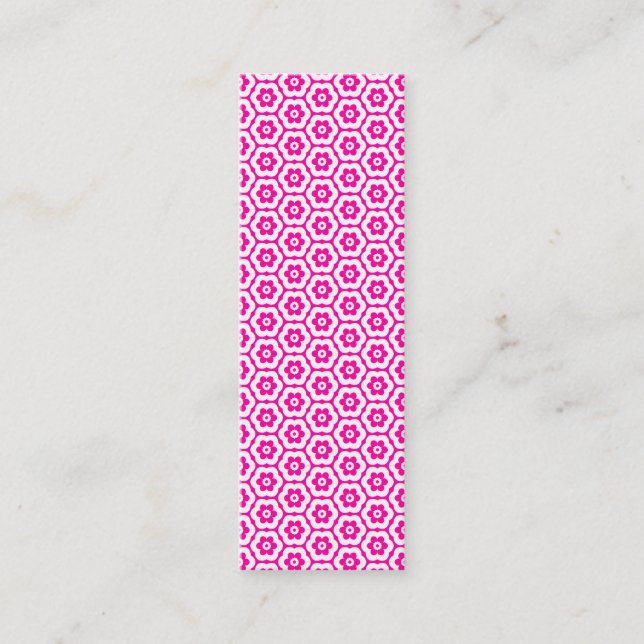 Geometric 280514 (03) - White on Deep Hot Pink Mini Business Card (Front)