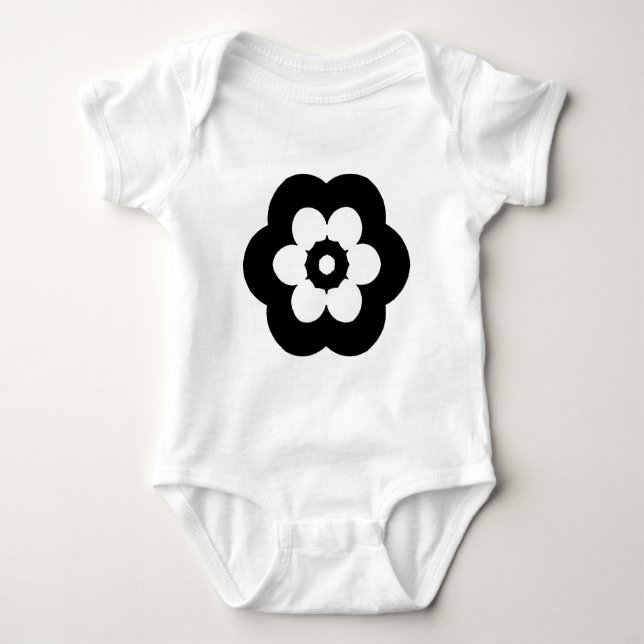 Geometric 290514 (3) - black baby bodysuit (Front)