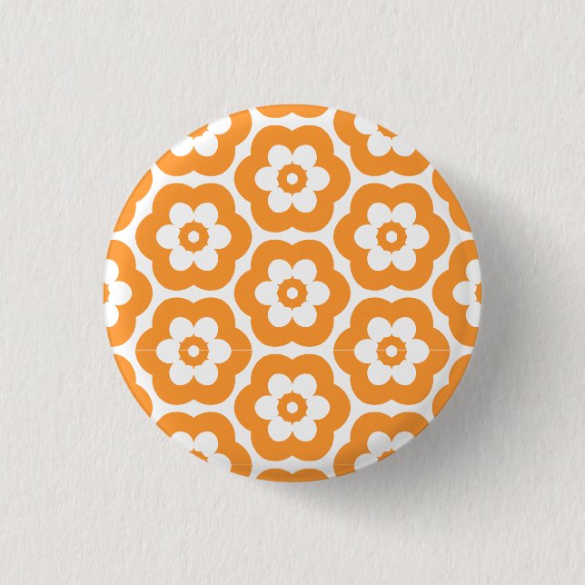 Geometric 290514 (3) - Light Orange on White Button (Front)