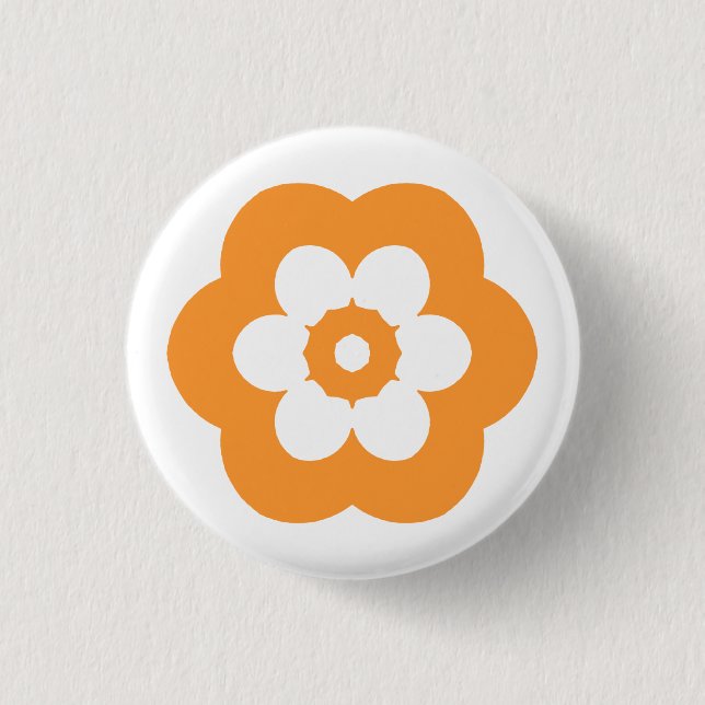 Geometric 290514 (3) - Light Orange on White Pinback Button (Front)