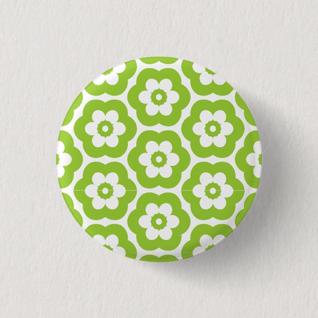 Geometric 290514 (3) - Martian Green on White Button (Front)