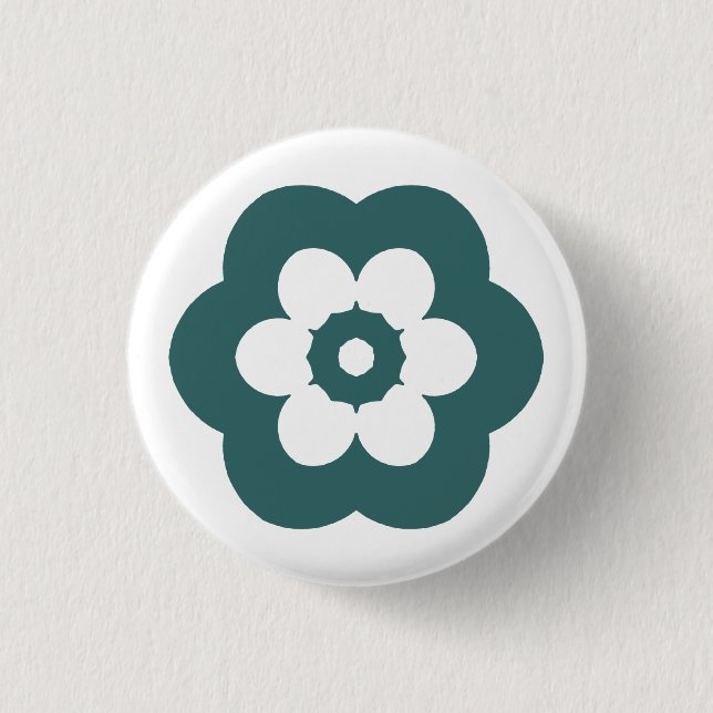Geometric 290514 (3) - Moss Green on White Button (Front)