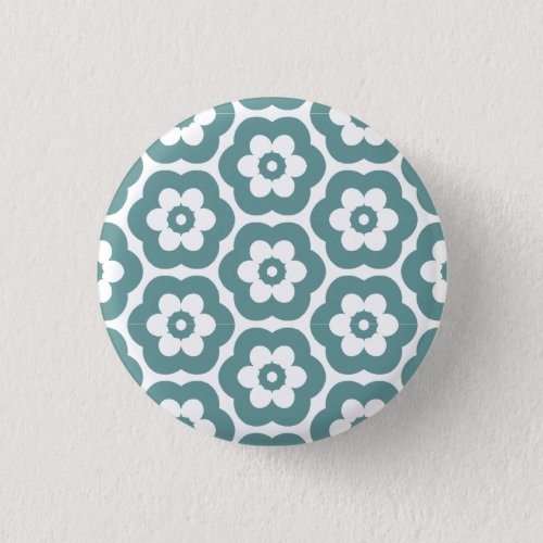 Geometric 290514 3 _ Ocean Green on White Pinback Button