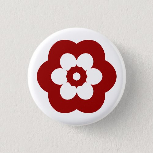 Geometric 290514 3 _ Ruby Red on White Pinback Button