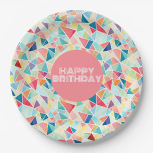 Geometric 2K Pattern Pair of Flip Flops Paper Plates