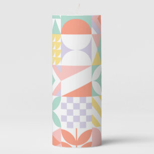 geometric #32 pillar candle