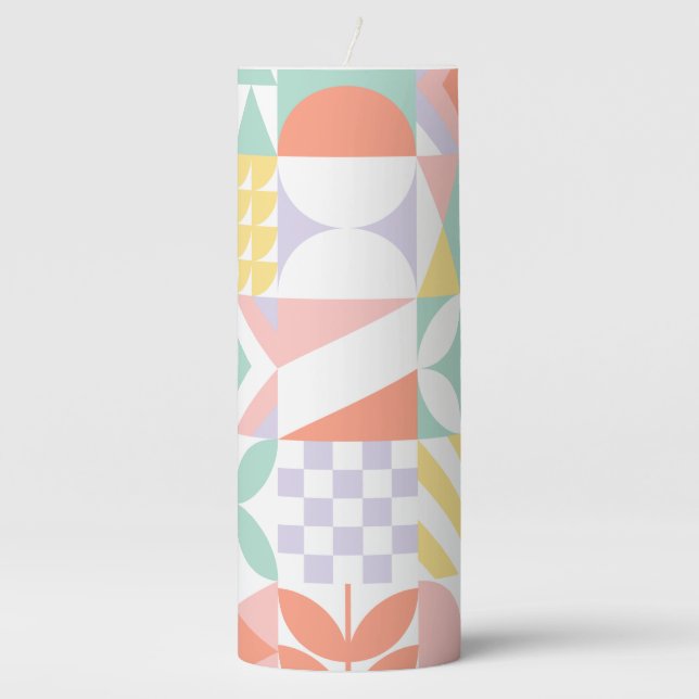 geometric #32 pillar candle (Front)