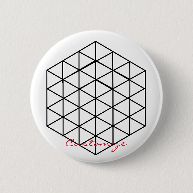 Geometric 3-D Cube Thunder_Cove Button (Front)