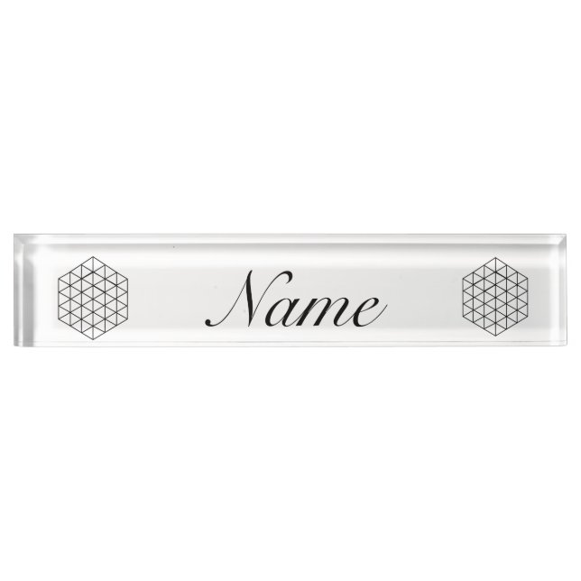 Geometric 3-D Cube Thunder_Cove Desk Name Plate (Front)