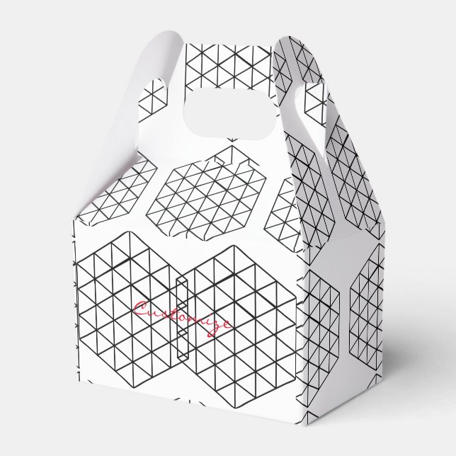 Geometric 3-D Cube Thunder_Cove Favor Boxes (Front Side)