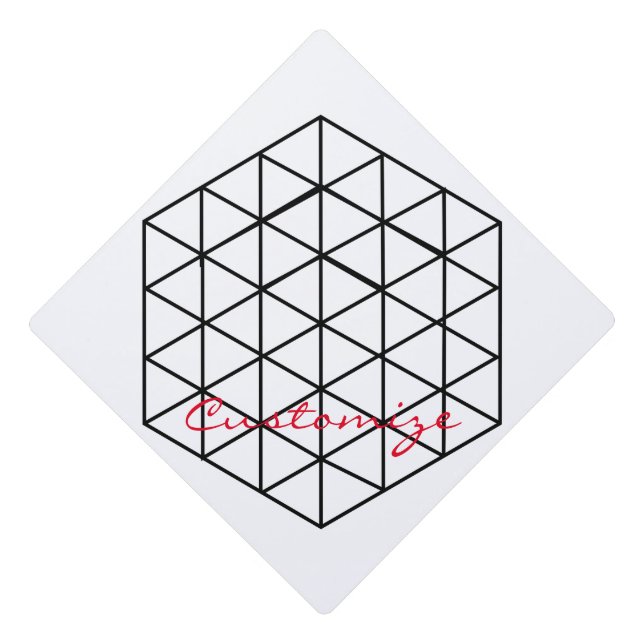 Geometric 3-D Cube Thunder_Cove Graduation Cap Topper (Front)