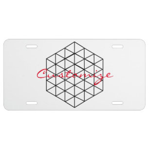 Geometric 3-D Cube Thunder_Cove License Plate