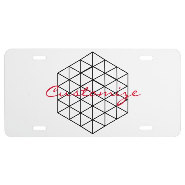 Geometric 3-D Cube Thunder_Cove License Plate (Front)