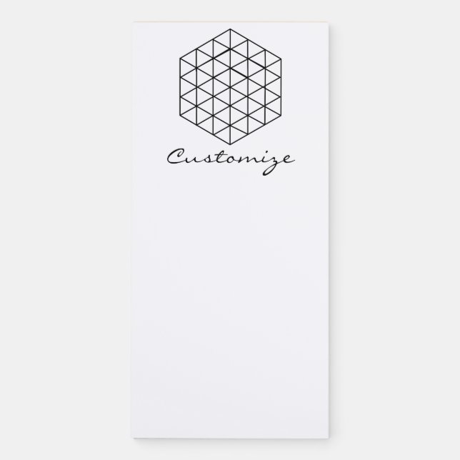 Geometric 3-D Cube Thunder_Cove Magnetic Notepad (Front)
