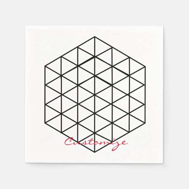 Geometric 3-D Cube Thunder_Cove Napkins (Front)