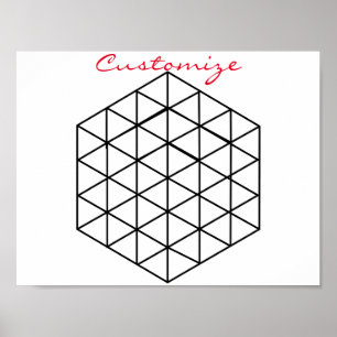 Geometric 3-D Cube Thunder_Cove Poster