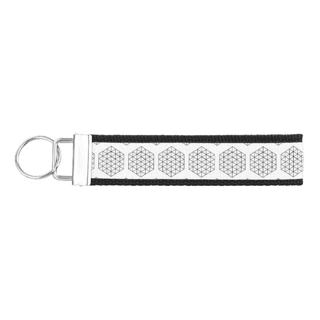 Geometric 3-D Cube Thunder_Cove Wrist Keychain (Keys on Left)