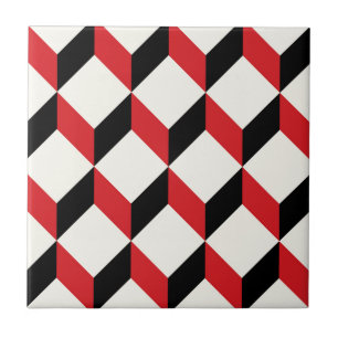 Geometric 3d cube pattern - retro design tile