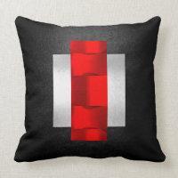 Geometric 3D Dimensional Red Black Gray Silver