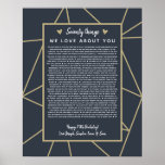 geometric 60 reasons we love you gold poster<br><div class="desc">This is a DO IT YOURSELF XX Reasons why we love you. roses reasons we love you,  editable 50 Reasons,  60th birthday,  editable,  80th birthday,  memories,  love you,  mom,  retire You can edit the main body text. Designed by The Arty Apples Limited</div>