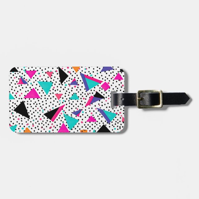 Geometric 80s style luggage tag (Front Horizontal)