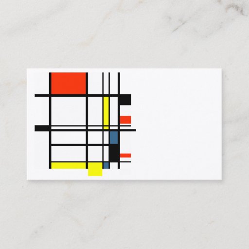 Customizable Geometric a la Mondrian business card