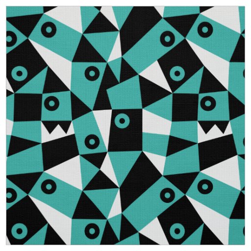 Geometric Abstract 030919 - Blue Green Fabric