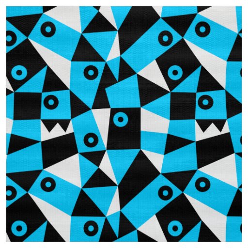 Geometric Abstract 030919 - Sky Blue Fabric
