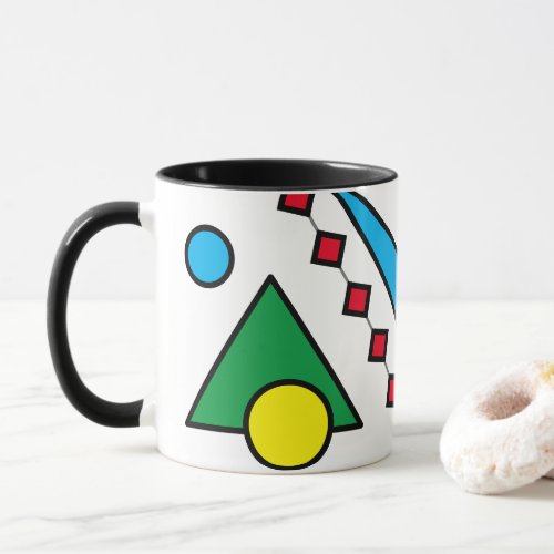 Geometric Abstract 1 Bold Primary Colors Coffee Mug