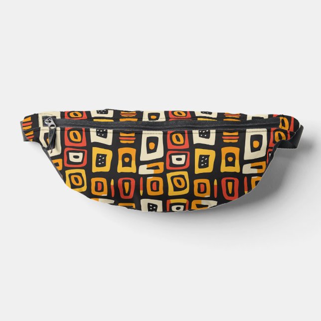 Geometric Abstract African Pattern Fanny Pack (Lay Down)