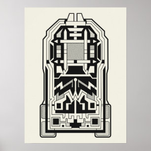 Geometric Abstract Architecture Art in Cream Poster
