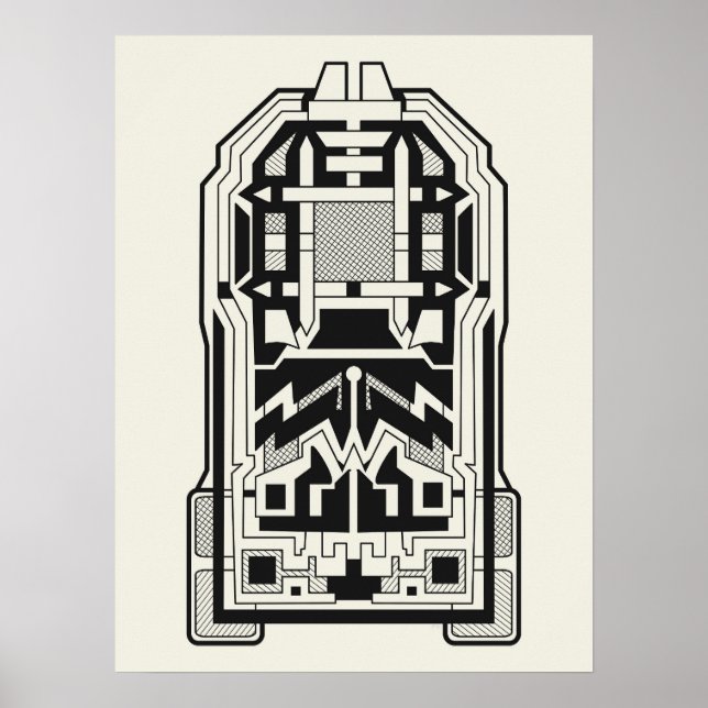 Geometric Abstract Architecture Art in Cream Poster (Front)