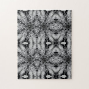 Geometric abstract art black and white jigsaw puzzle