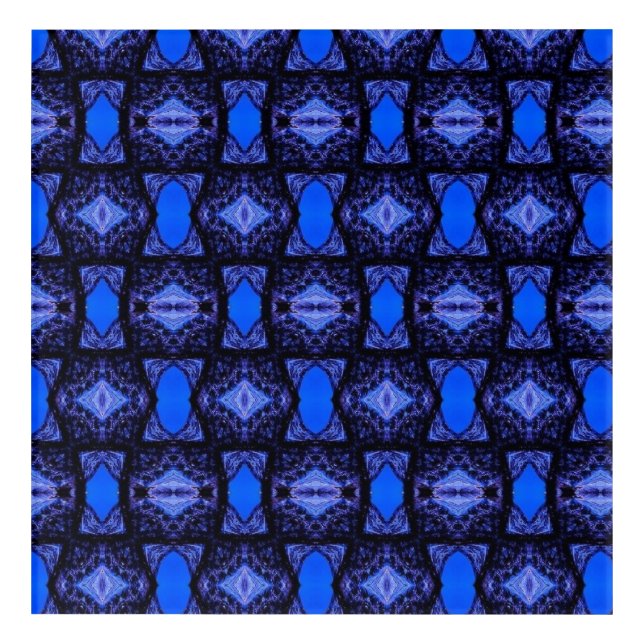 Geometric abstract art blue navy acrylic wall art (Front)