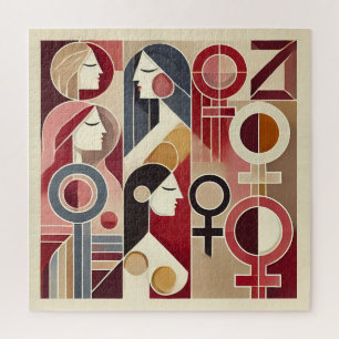 Geometric Abstract Art Celebrating Women Jigsaw Puzzle
