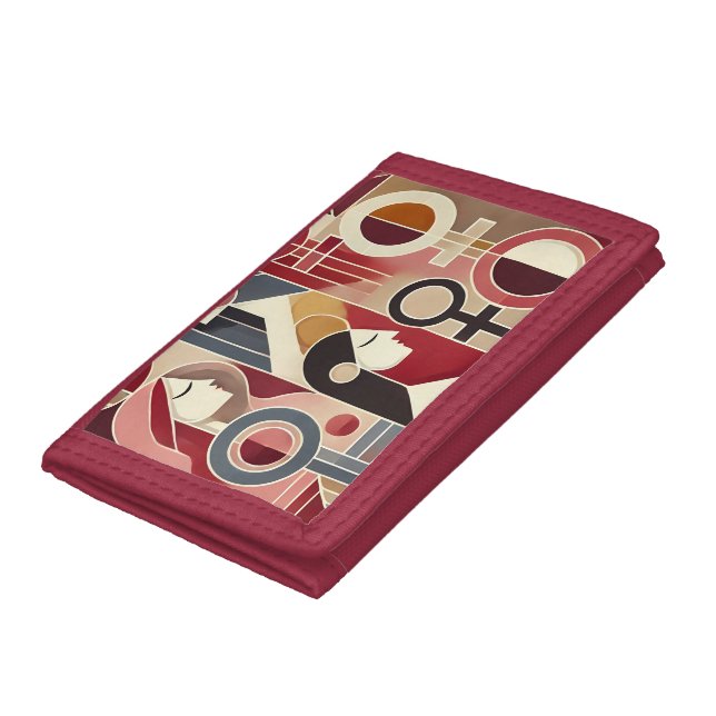 Geometric Abstract Art Celebrating Women Trifold Wallet (Bottom)
