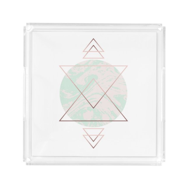Geometric Abstract Art Design Acrylic Tray (Front)