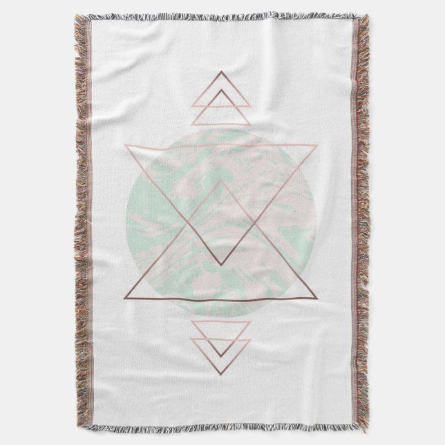 Geometric Abstract Art Design Throw Blanket (Front Vertical)
