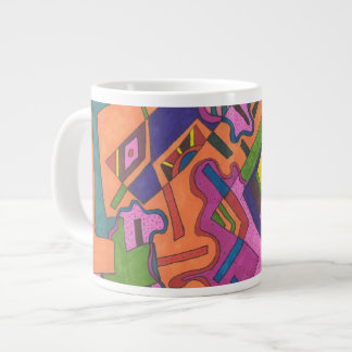 "Geometric" Abstract Art Giant Coffee Mug