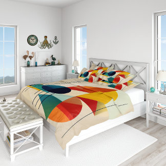 Geometric Abstract Art in Bauhaus Style Pillow Case